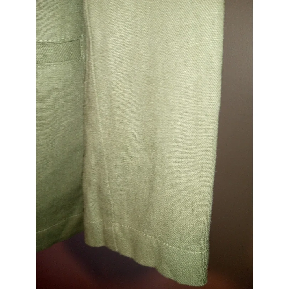 Chadwicks Jacket Blazer Womens Small Tall Sage Green 1 Button Linen Rayon - Picture 4 of 9